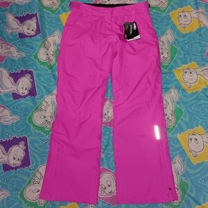 Women’s Bright Pink Wide-Leg Snow Pants